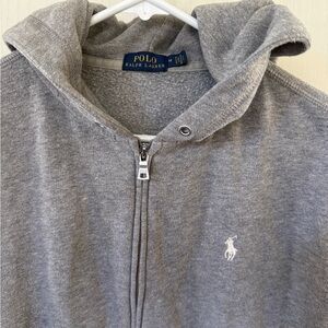 Ralph Lauren Gray Full-Zip Hooded Sweater